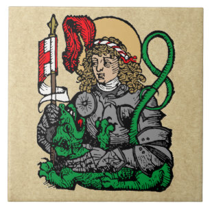 St. George und der Drache (Nürnberg) Keramik Tile Fliese
