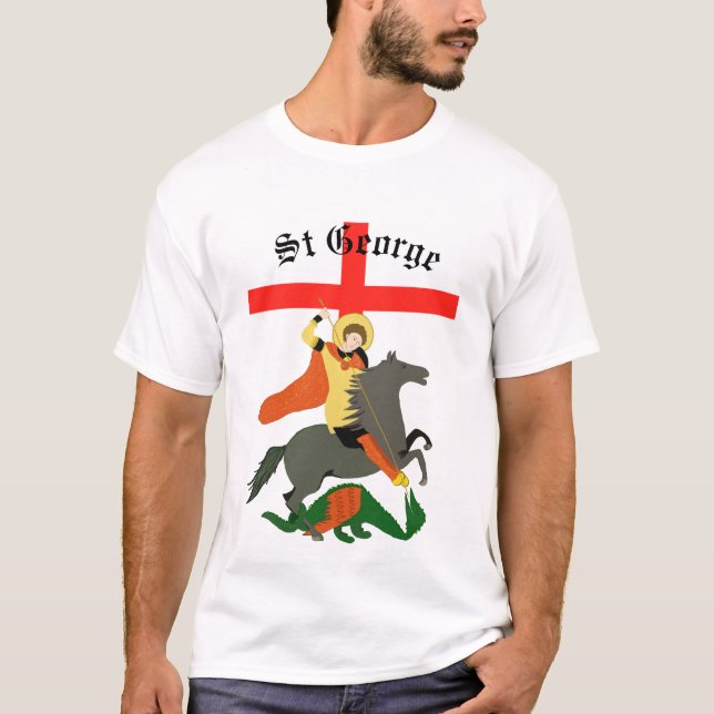 St. George und der Drache und Kreuz von St. George T-Shirt (Vorderseite)