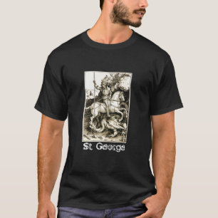 ST GEORGE UND DRACHE, Schwarz-weiß T-Shirt