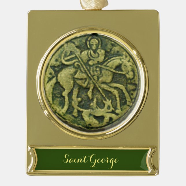 ST.GEORGE UND DRAGON Banner-Ornament GOLD (Vorderseite)