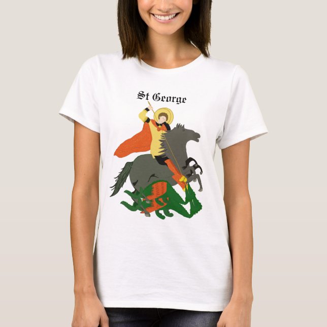 St George und Dragon Design Ladys T - Shirt (Vorderseite)