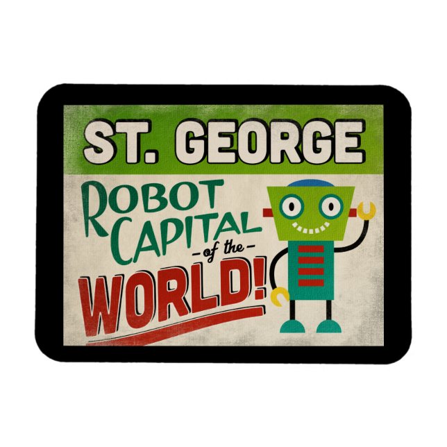 St. George Utah Roboter - Lustige Vintage Magnet (Horizontal)