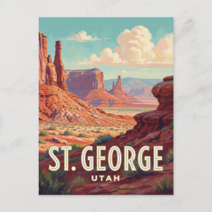 St. George Utah Rote-Felsen-Reise Postkarte