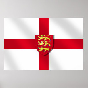 St. George's Cross Flag England 3 Löwen 2012Poster Poster