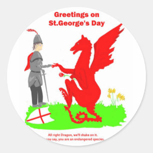 St.George's Day-Aufkleber Runder Aufkleber