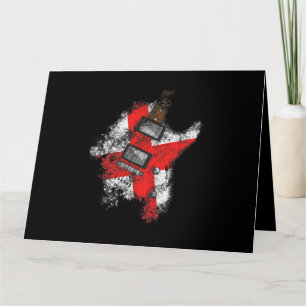 St Georges Day Guitar England Flaggenmusiker Karte
