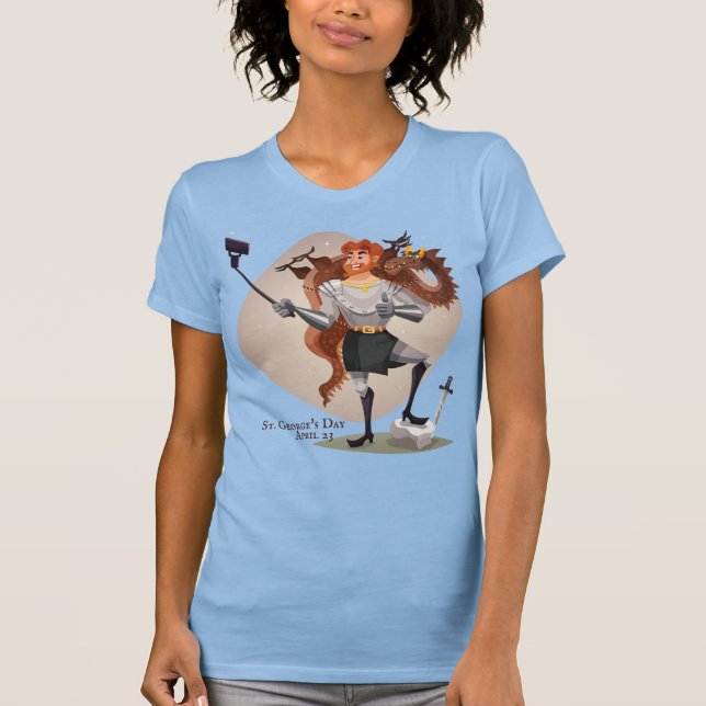 St. George's Day, Selfie mit einem Drachen T-Shirt (Vorderseite)