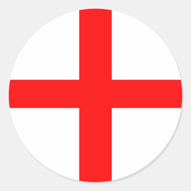 ST GEORGES FLAG - SCHLICHT RUNDER AUFKLEBER (Vorderseite)
