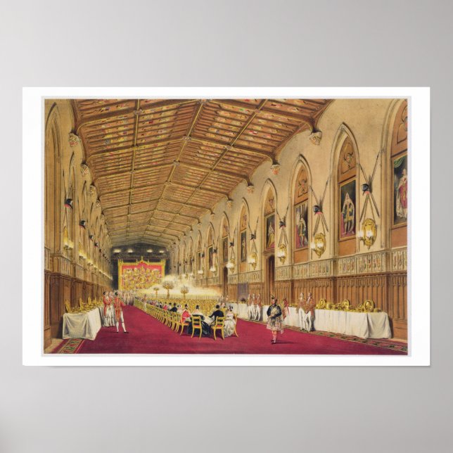 St. George's Hall, Windsor Castle, 1838 (Farbe bel Poster (Vorne)