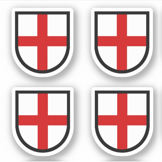 St. George's Shield - Vierfacher Kontakt Aufkleber (Vorderseite)