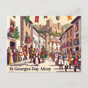 St Georgs Tag Alcoy Spanien Postkarte