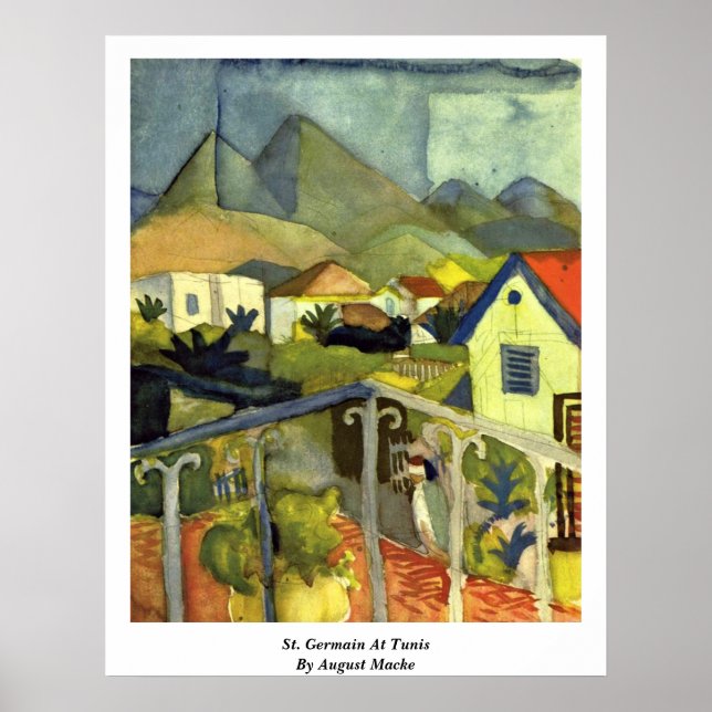St. Germain bei Tunis by August Macke Poster (Vorne)