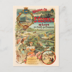 St-Germain-en-Laye Vintage Poster 1902 Postkarte