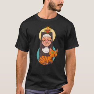St. Gertrud Schutzpatronin der Katzen Groß Nivell T-Shirt