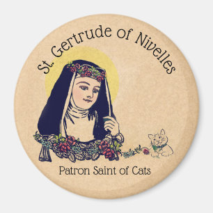 St. Gertrud von Nivelles Schutzpatron der Katzen Magnet