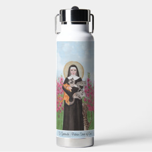 St Gertrude Patron of Cats Watercolor Trinkflasche