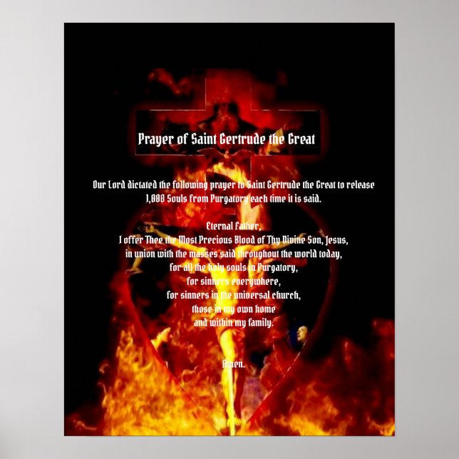 ST. GERTRUDE PRAYER CRUCIFIXION HOLY TRINITY POSTER (Vorne)