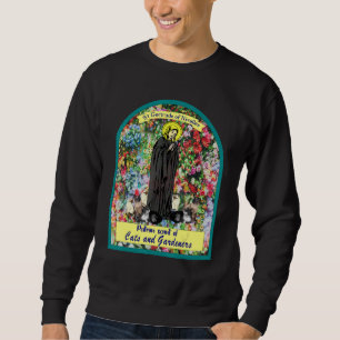 St Gertrude Schutzheilige der Katzen Große Nivelle Sweatshirt