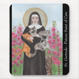 St. Gertrude Schutzheilige der Katzen Wasserfarbe Mousepad