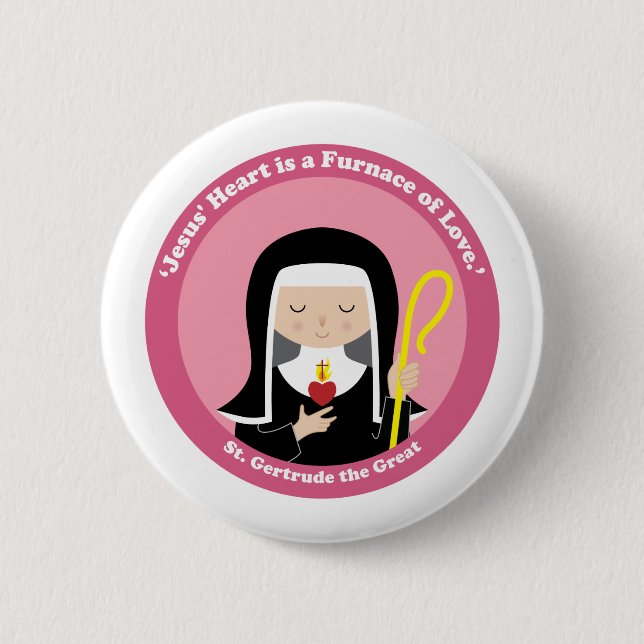 St. Gertrude the Great Button (Vorderseite)