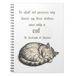 St. Gertrude von Nivelles Katzenzitat Spiralblock Notizblock