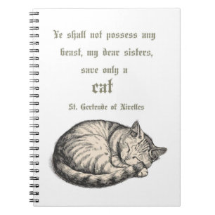 St. Gertrude von Nivelles Katzenzitat Spiralblock Notizblock