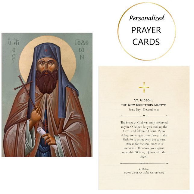 St. Gideon, Righteous Martyr Prayer Card           Platzkarte (Von Creator hochgeladen)