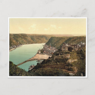 St. Goar, der Rhein, Deutschland seltenes Photochr Postkarte