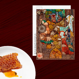 St Gobnait Drives Off Cattle Raiders with Bees Postkarte