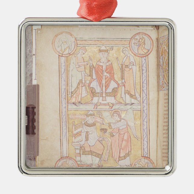 St Gregory die großen 2 Silbernes Ornament (Vorne)