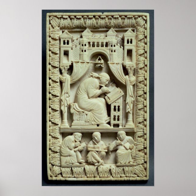 St. Gregory schreibt mit Schreibern weiter unten Poster (Vorne)