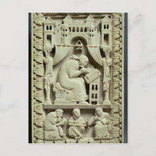 St. Gregory schreibt mit Schreibern weiter unten Postkarte