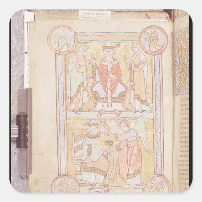 St. Gregory the Great 2 Quadratischer Aufkleber (Vorderseite)