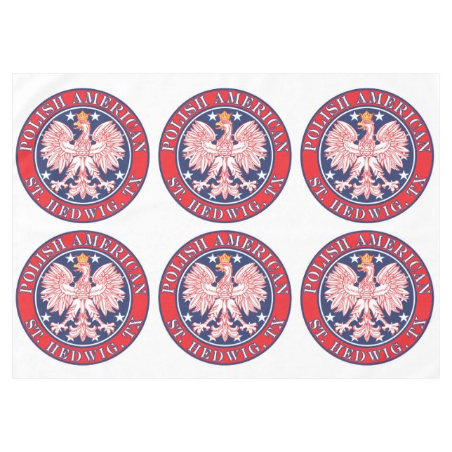 St. Hedwig Texas Polnischer Adler Tischdecke (Vorderseite (Horizontal))