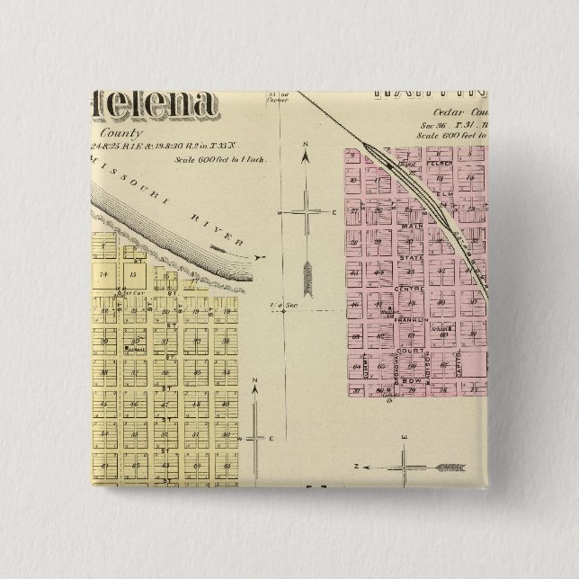 St. Helena, Nebraska Button (Vorderseite)