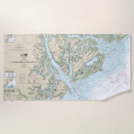 St Helena Sound to Savannah River Seekarte Strandtuch
