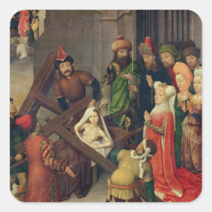 St. Helena und das Wunder des Wahren Kreuzes Quadratischer Aufkleber