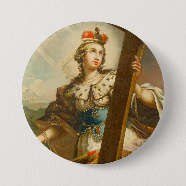 St. Helena von Konstantinopel mit Kreuz Button (Vorderseite)
