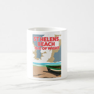 St Helens Strand Isle of Wight Reiseplakat Verwandlungstasse