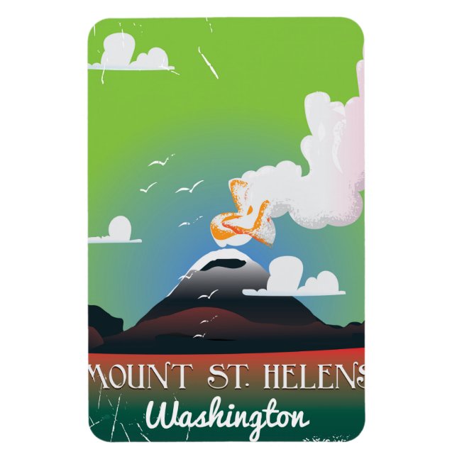 St. Helens Vintage Reiseplakat. Magnet (Vertikal)