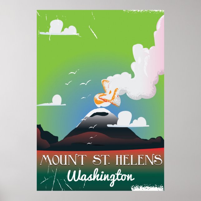 St. Helens Vintage Reiseplakat. Poster (Vorne)