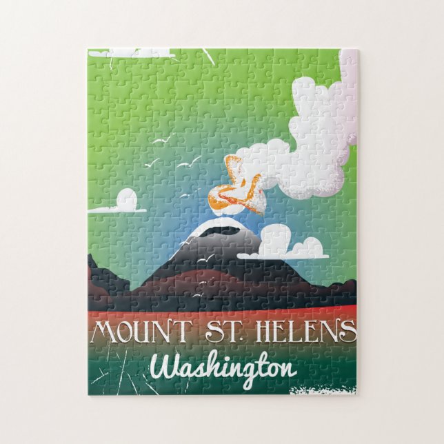 St. Helens Vintage Reiseplakat. Puzzle (Vertikal)