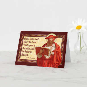 St. Hieronymus als Kardinal mit Motivationszitat Karte