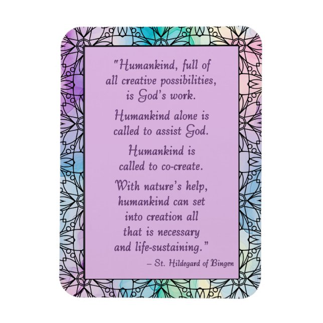 St. Hildegard of Bingen Quote Magnet (Vertikal)