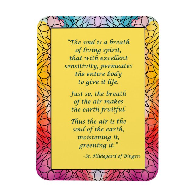 St. Hildegard of Bingen Quote Magnet (Vertikal)