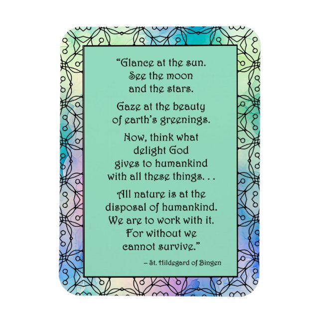 St. Hildegard of Bingen Quote Magnet (Vertikal)