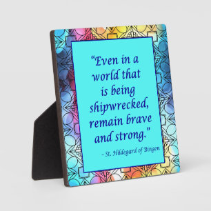St Hildegard of Bingen Quote Plaque w/Easel Fotoplatte