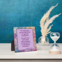 St Hildegard of Bingen Quote Plaque w/Easel Fotoplatte