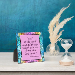 St Hildegard of Bingen Quote Plaque w/Easel Fotoplatte