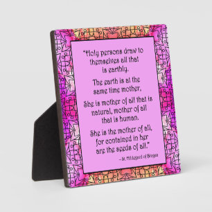 St Hildegard of Bingen Quote Plaque w/Easel Fotoplatte